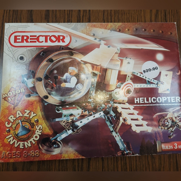 Erector 7650 Vintage Collectible Helicopter Toy Set - Picture 8 of 8